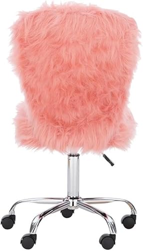 Miniatura 10 de Linon Silla de oficina sin brazos tapizada de piel sintética Cami en rosa rubor