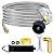 12FT Propane Regulator Hose with Gauge Stainless Braided, QCC1 Propane Adapter Hose Regulator for 20lb Tank with Elbow Adaptor Fit for LP Gas Grill, Camping Stove, Heater, Fire Pit