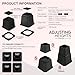 Utopia Bedding Bed Riser, 3 & 5 Inches Adjustable Furniture Risers for 8 Inch Combined Furniture Lift, Under Bed Storage & Dorm Room Essential, Supports Up to 1,300 lbs (4 Set, Black)