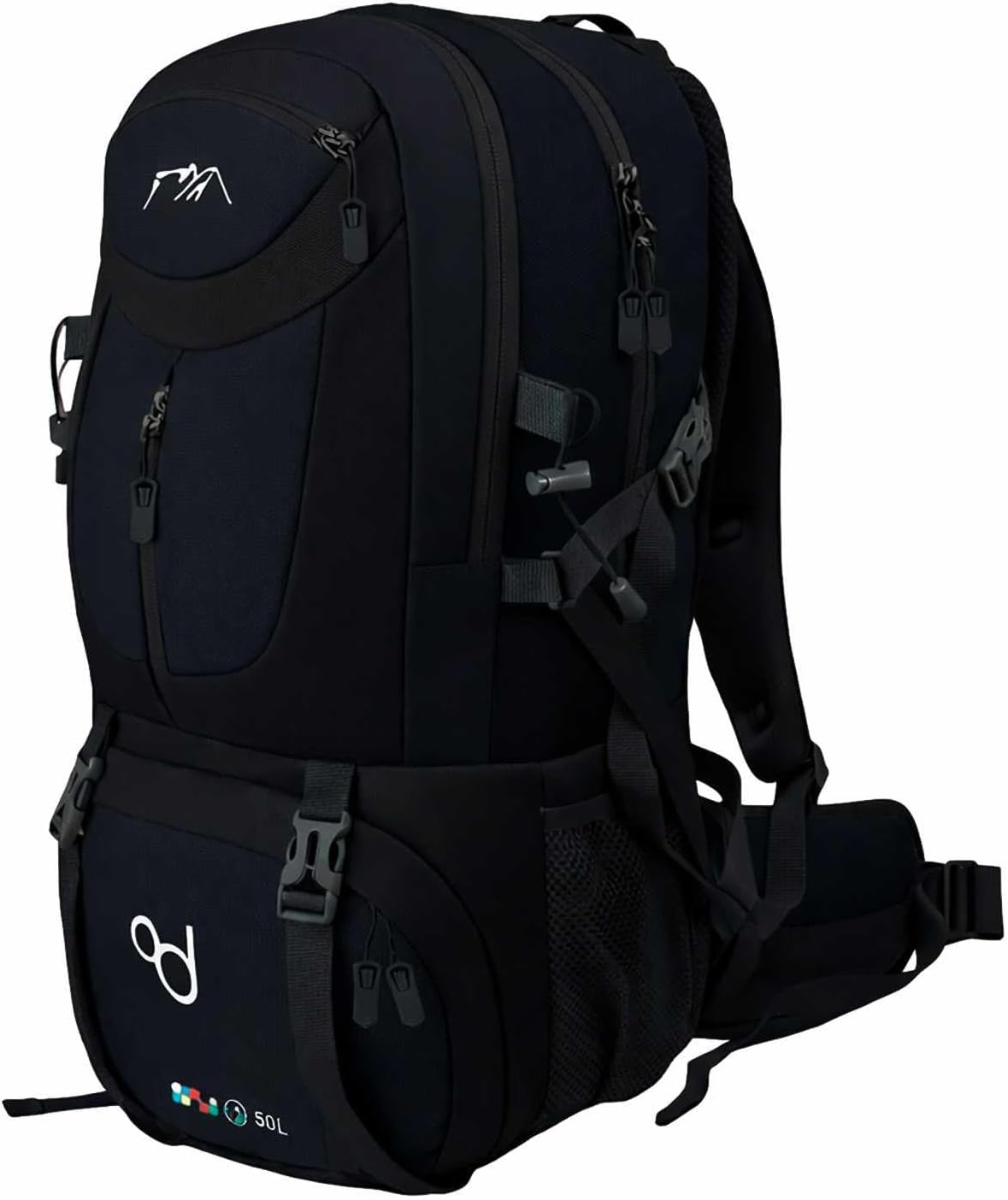 OcioDual Plecak turystyczny, 50 litrów, wodoodporny i lekki, kolor Ciemny niebieski, wiele kieszeni, idealny do podróży, w góry, na kemping, na zewnąt