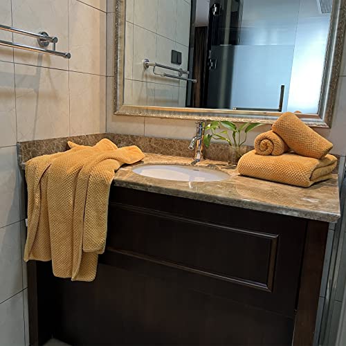 Ytyc Towels,29X59 Inch Large Bath Towels Set Of 6 Piece Quick Dry Super Soft Light Weight Microfiber Bathroom Towels For Body 2 Bath Towels 2 Hand Towels 2 Washcloth Towel 80% Polyester (Orange, 6) #TOP3