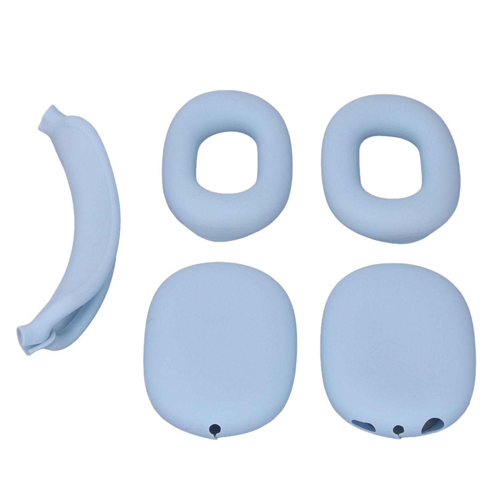 Custodia rigida per cuffie con copertura dei padiglioni auricolari in silicone, borsa protettiva da viaggio per cuffie, custodia per cuffie in EVA con funzione di spegnimento (Cielo blu)