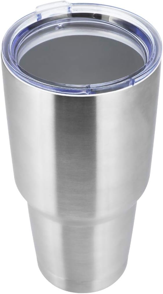 MASVIS 30 oz Stainless Steel Vacuum Insulated Tumbler Double Wall Travel Mug for Cold & Hot Drinks（Silver,1 Pack）