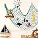 Patioland Decorative Fishing Net 2 Pack, 5x10 ft Large Aqua Fish Net Decor for Wall, Photo Display, Nautical Mermaid Pirate Ocean Themed Beach Hawaii Under The Sea Party Decorations