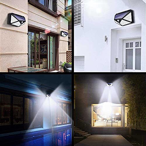 FLEETWOOD 100-LED Motion Sensor Outdoor Light IP65 Waterproof Wireless Led Solar Outdoor Lights Bright for Backyard Garden Fence Patio Front Door Garage Deck Pathway Porch