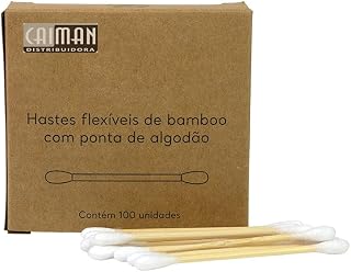 Haste Flexivel Valious Ecológica Bambu Algodão Vegano Sustentável 500 Unidades