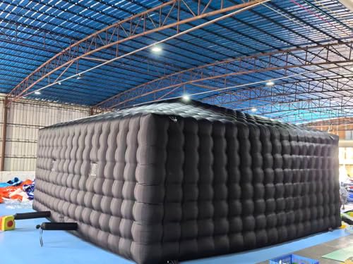 Image of Large 30x30ft Inflatable Nightclub Tent Black Inflatable Cube Disco Tent with Blower Mobile Portable Night Club Party Bar Pavilion for Backyard Outdoor Events