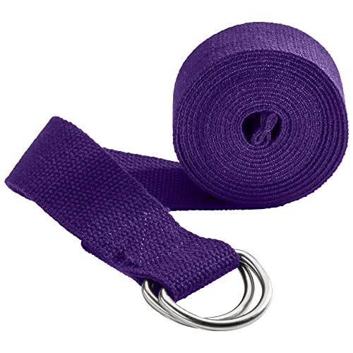Jadeyoga Strap - 8 Foot Long Adjustable Strap For Yoga, Adjustable D-Ring Buckle For Beginners And Experienced Yogis, Yoga Accessories For Men And Women, Purple #TOP1