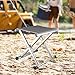 Portable Folding Stool Camping Stool Compact Metal Frame Foldable Stool Recliner Foot Rest for Patio Beach Yard Travel Hiking, L