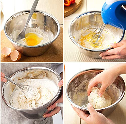 Forkaler Stainless Steel Bowl,Metal Bowls,Stainless Steel Basin,Heavy Duty Deeper Edge Mirror Finish Dishwasher Safe Bowl, 13.3*4.9Inches #TOP3