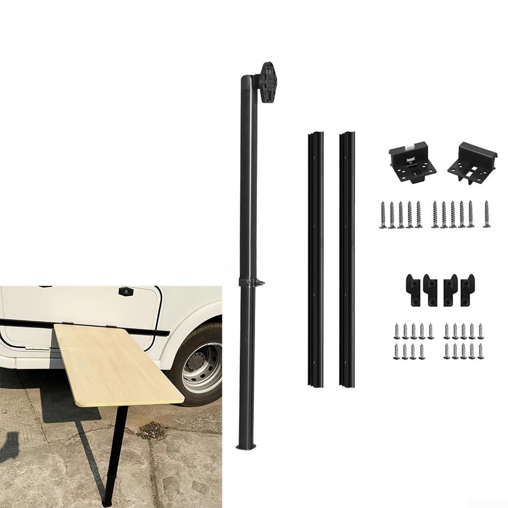 Verstellbares Wohnmobil-Tischbein-Set, Teleskop-Camper-Tischstütze, 53,3-91,4 cm, klappbares Bein-Set aus Aluminiumlegierung mit Gleitschienen-Montagesystem, für Yachtanhänger