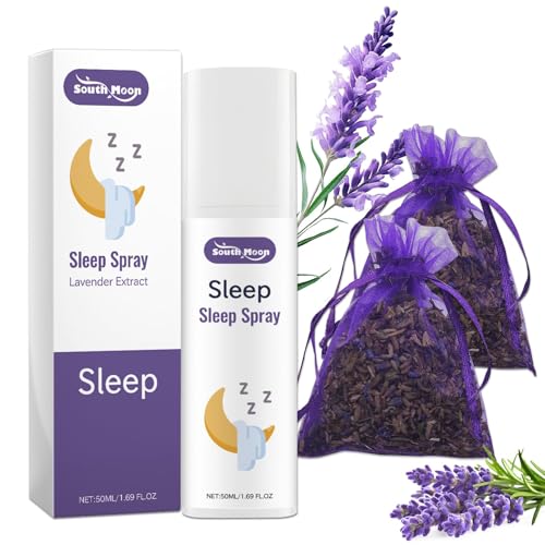 Espray de lavanda para almohadas, [aceite de lavanda orgánico] lavanda almohada spray para dormir con bolsa perfumada de lavanda para relajarse, descansar, mejor sueño, fragancia de habitación