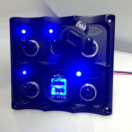 New marine Electric Blue LED toggle switch panel 5...