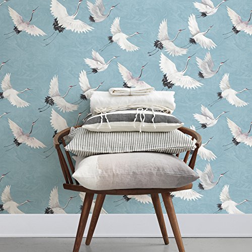 NuWallpaper Halcyon Peel and Stick Wallpaper, Blue, Removable Wallpaper, 20.5 in x 18 ft by NuWallpaper - Image 2