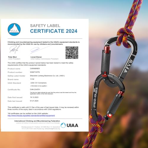 25KN Karabiner Klettern Kletterausrüstung,5 Stück Auto Locking Kletterkarabiner Clips für Hängematten, Schaukel, Locking Hundeleine und Geschirr, Camping, Wandern & Utility (Black*5)