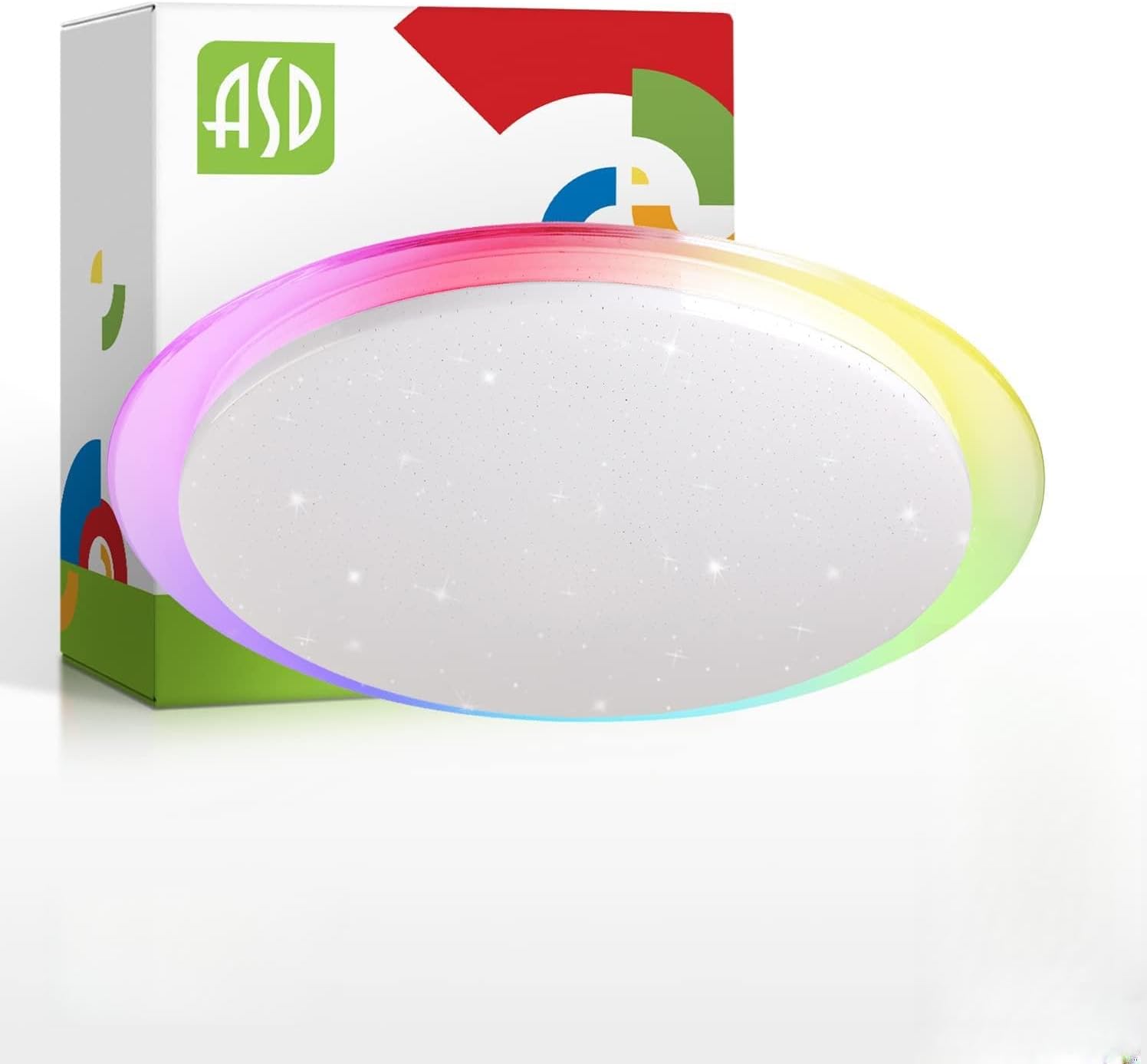 ASD 20 inch LED Flush Mount Smart Ceiling Light with Remote Control - 42W 3229LM 2700K-5000K Color Changing RGB Lights - Surface Mount Dimmable LED Lighting Compatible with Alexa - ETL