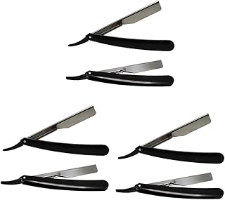 minkissy Navalha Manual 6 Peças De Barbeador Masculino Portátil Barbeador De Barbear Masculino Barbeador De Cabeça Masculino Barbeador Dobrável Navalha De Barbear Navalha De Barbear Reta