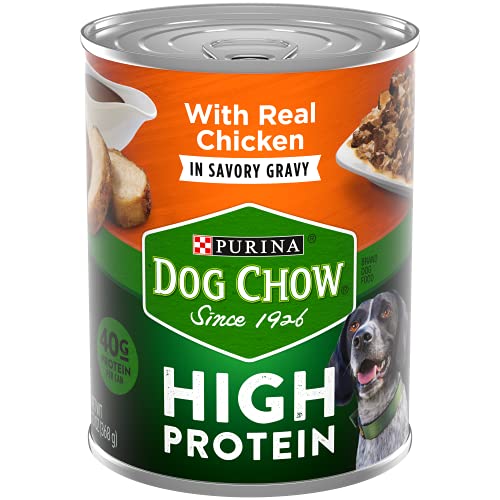 Purina Dog Chow High Protein Gravy Wet Dog Food, High Protein With Real Chicken - (12) 13 oz. Cans