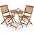 Best Choice Products 3-Piece Acacia Wood Bistro Set, Folding Patio Furniture for Backyard, Balcony, Deck w/ 2 Chairs, Round Coffee Table, Teak Finish - Natural