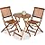 Best Choice Products 3-Piece Acacia Wood Bistro Set, Folding Patio Furniture for Backyard, Balcony, Deck w/ 2 Chairs, Round Coffee Table, Teak Finish - Natural