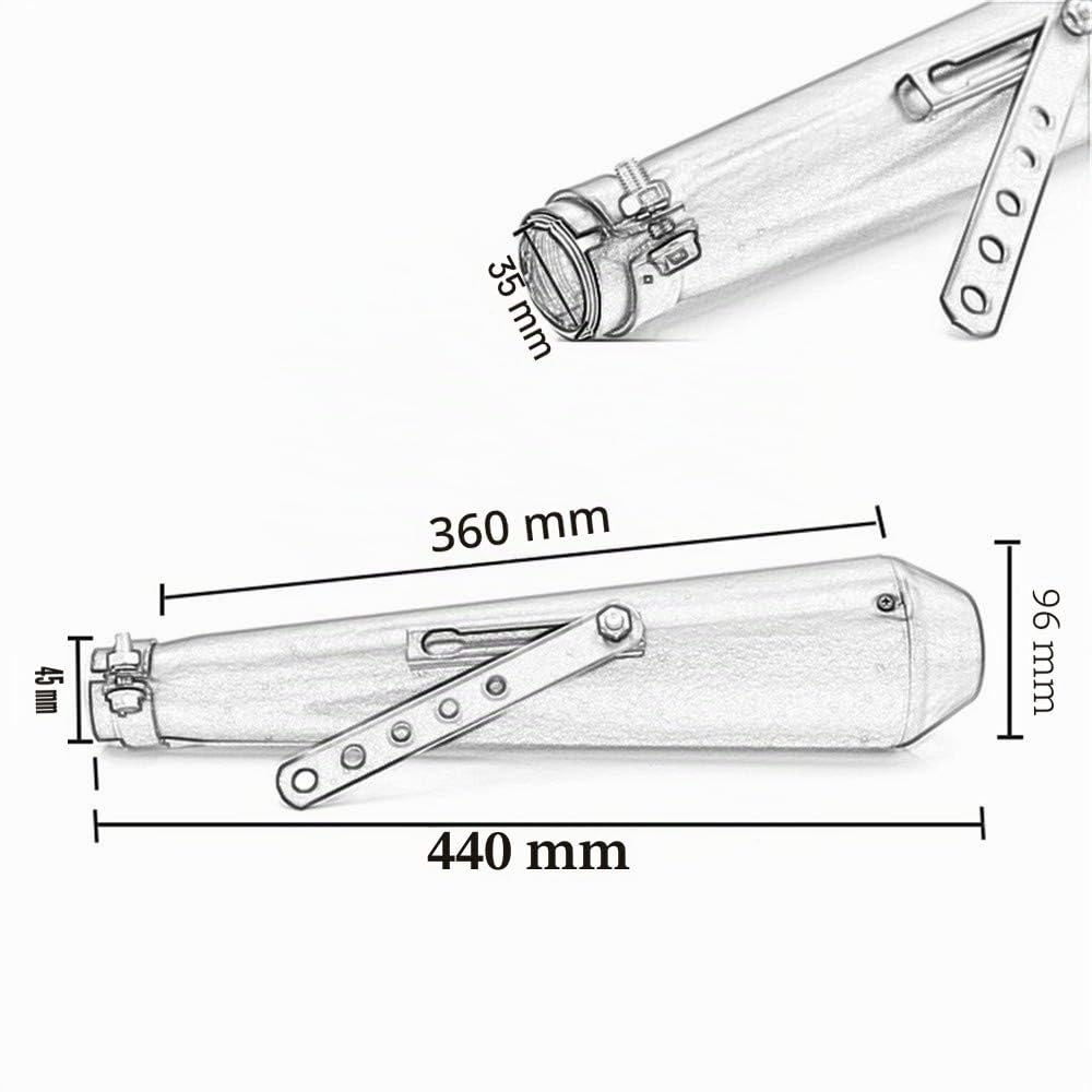 Tubo Escape de motocicleta Universal Slip On 1.5-2 "Entrada de escape Tubo de para Dirt Bike Street Bike Scooter (01)