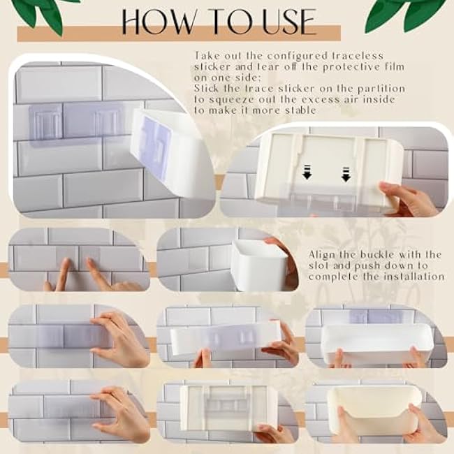 4 Pack Adhesive Cabinet Door Organizer, Lid Organizer Wall Mounted Pantry Door Organizer Bin Holder for Lid Wall Organizer for Kitchen RV Bathroom (Classic,Same Size)