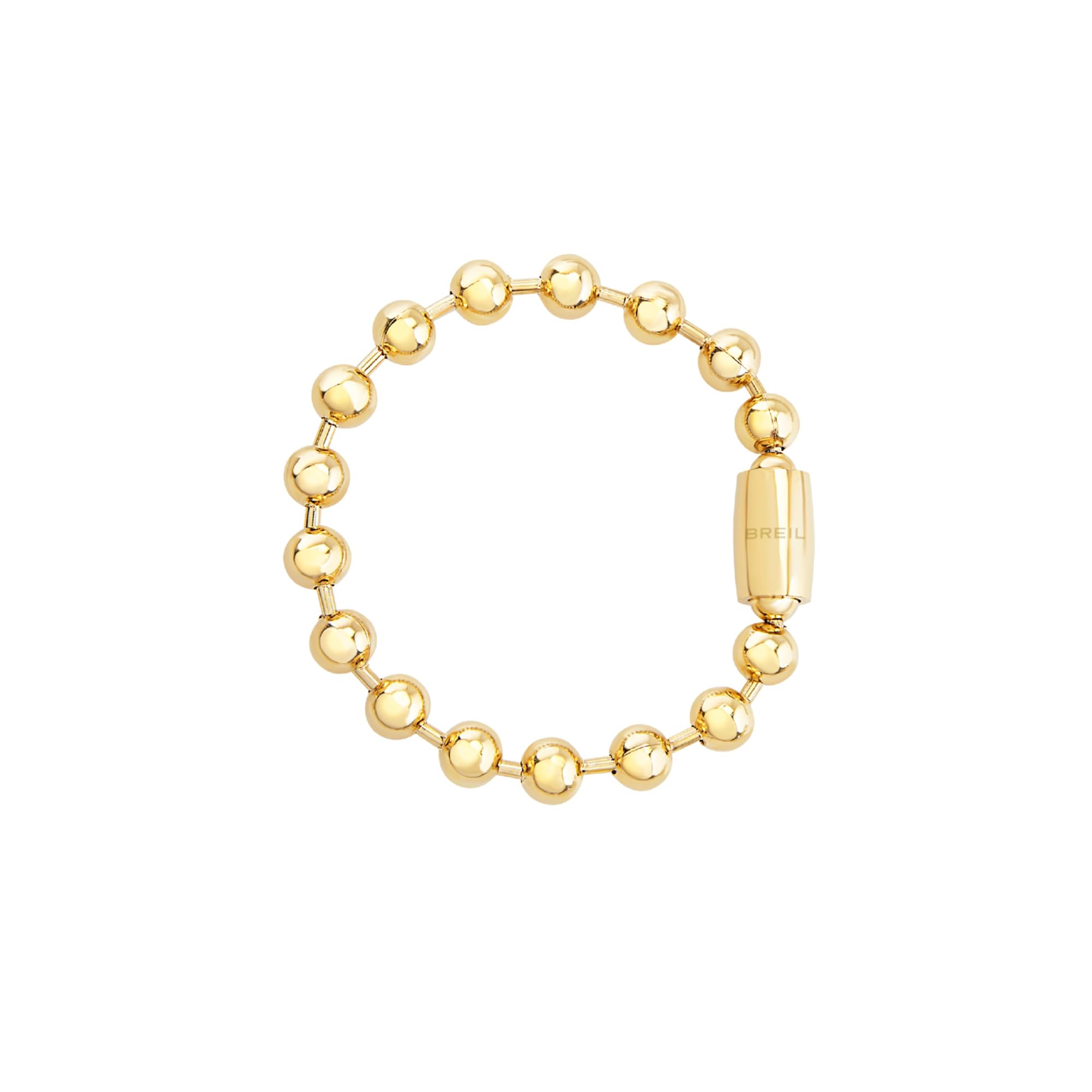 Breil, Collezione Magnetica System, Bracciale Donna Small La Bulle DoréE In Acciaio Lucido Effetto Specchio, Pratica Chiusura Con Magnete, Idea Regalo Donna-image