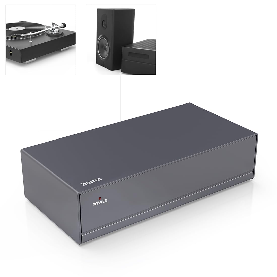 Hama Préamplificateur Phono Stéréo pour Platine Vinyle, Noir