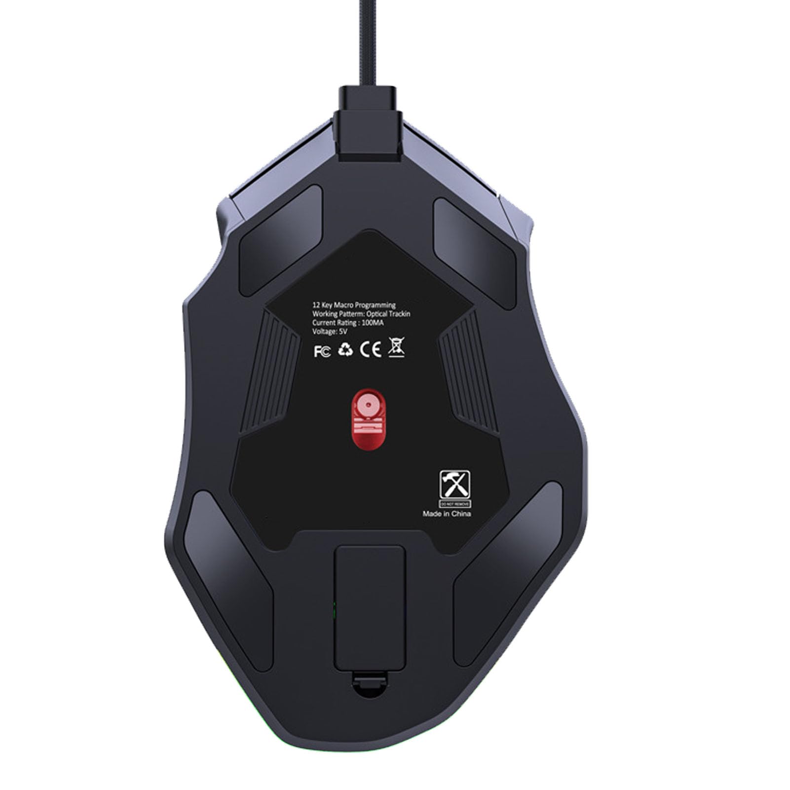Eujgoov Mouse Gaming RGB Cablato con 12 Tasti Macro 12800 DPI, Materiale ABS - Accessori per Computer