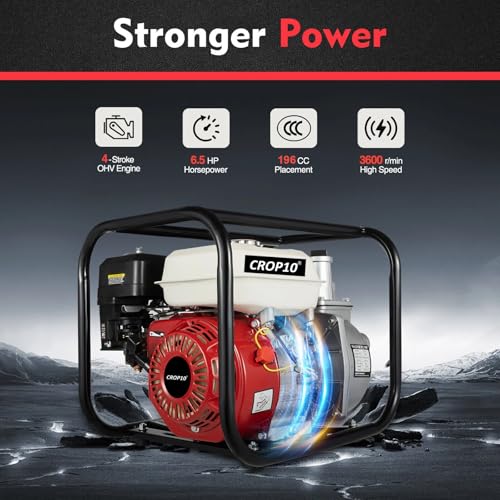 Image of WP-30 Water Pump | 6.5 HP, 4 Stroke Advanced Technology 196 CC Petrol Engine With 3600 RPM | Ideal for Agricultural, Farming, Irrigation, Draining Construction, Cleaning And Gardning
