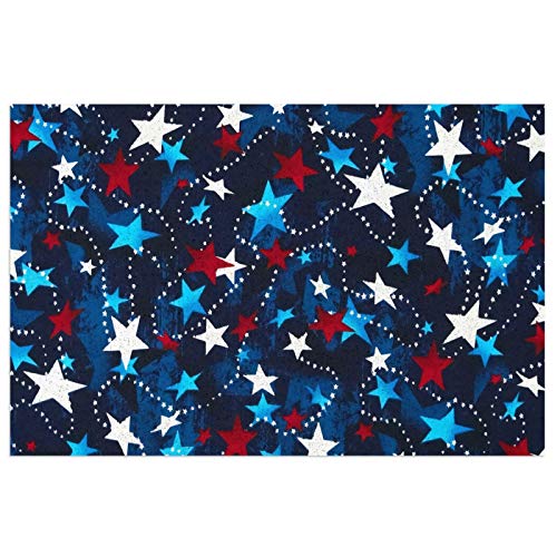 Antcreptson Made In The Usa Stars Red White Blue Welcome Outdoor Door Mat, Indoor Entrance Non-Slip Doormats, Outside Patio Pvc Rug Pad, Mesh Dirt Mud Trapper #TOP1