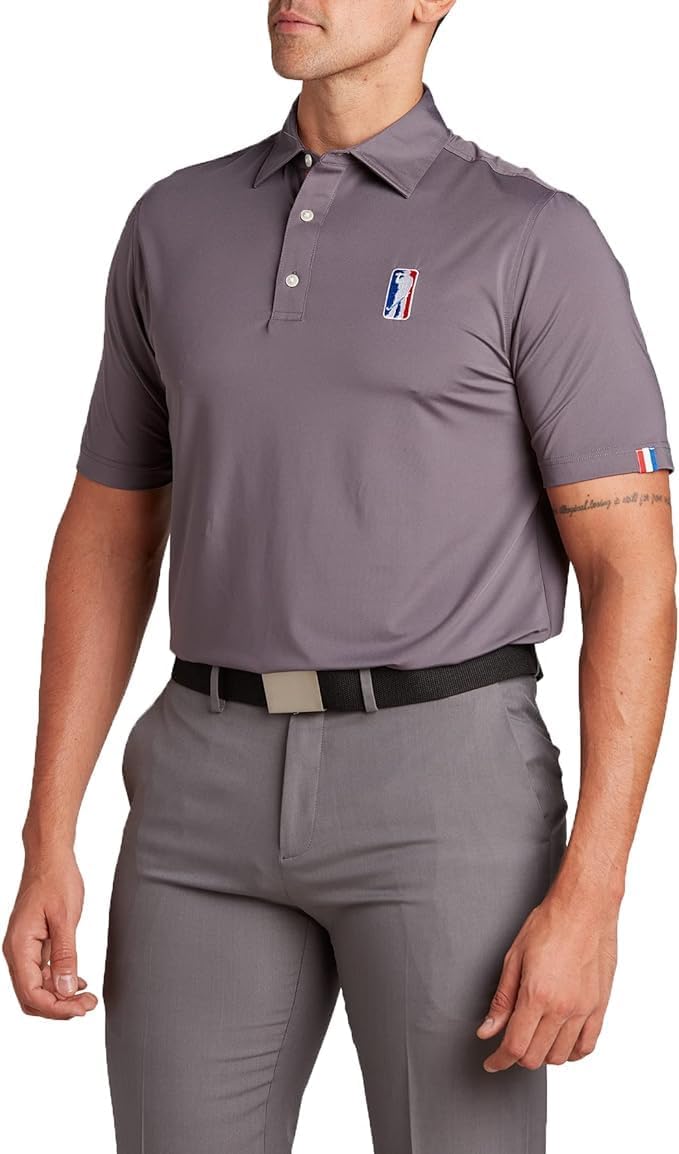 U Suck at Golf Men's High Performance Dry Fit Short Sleeve Golf Polo Shirt (Amatuer Tour Charcoal, XX-Large) - Image 3