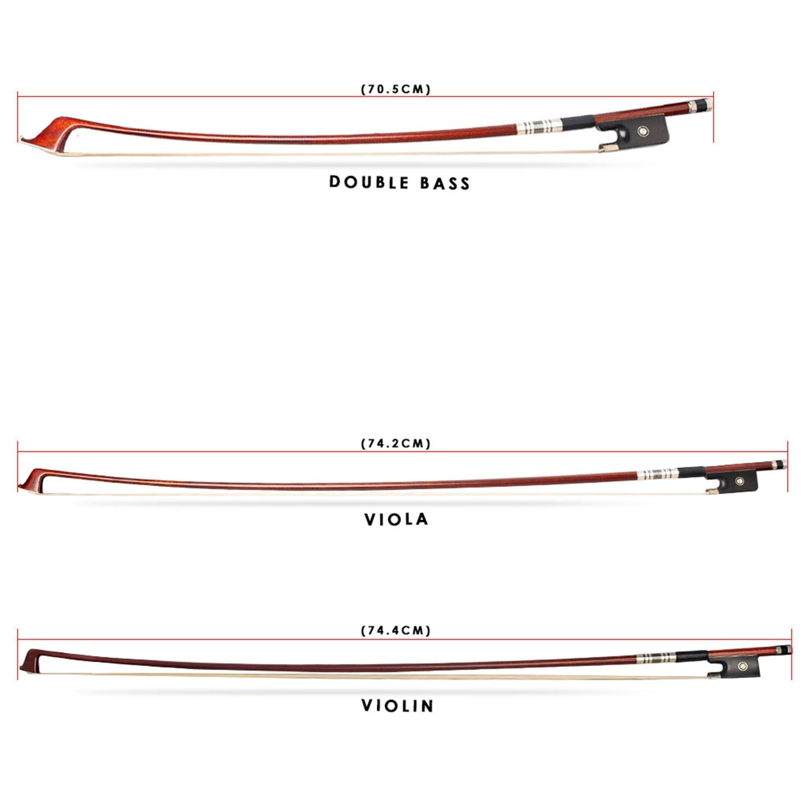 Professioneller Geigenbogen Brasilianischer Holzbogen Kohlefaserkern Ebenholzfrosch Natürliches Rosshaar Für Violine/Viola/Kontrabass(Type 3)