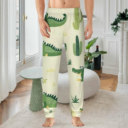 Alligators Cactus Men's Pajama Pants Lounge Pant Sleepwear PJ Bottoms 6