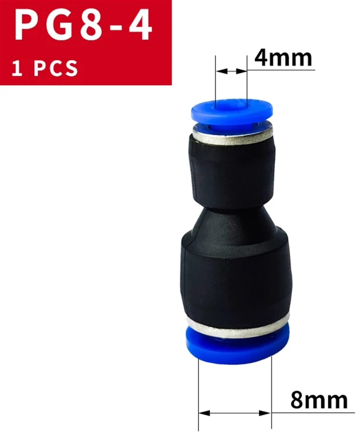 1PCS Pneumatic fitting PG Series Reducing Tee Straight Through 4 to 12mm plastic hose quick couplings(PG8-4)