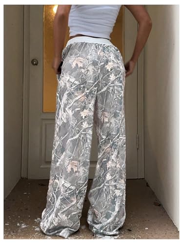 SOLY HUX Women's Camo Pants Elastic Waist Baggy Wide Leg Y2k Sweatpants with Pockets2