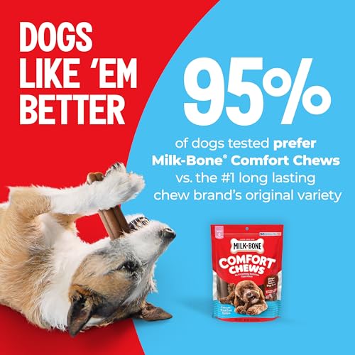 image for Milk-Bone Comfort Chews, Rawhide Free Dog Treats with Unique Chewy Tex