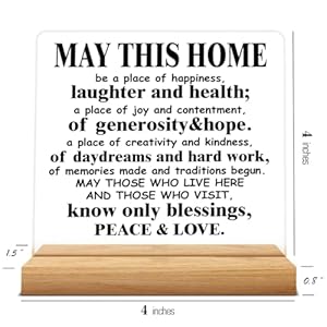 Housewarming Gifts for Women Men, House Warming Gifts, Religious Housewarming Gift, May This Home Acrylic Desk Sign Decor Housewarming Gifts for Women Men House Warming Gifts Religious Housewarming Gift May This Home Acrylic Desk Sign Decor