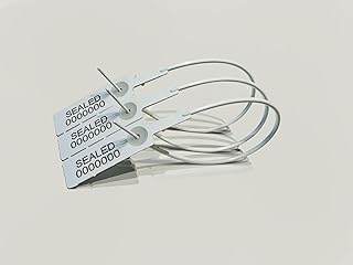 100 Numbered Security Tags Plastic Pull Tite Seals |Plastic Security Seals Tamper Evident Tags Self Locking Zip Ties |Truck Trailer Seals Tamper Proof Seals 13.4"(340mm), 0.15" (3.8mm) Thick, White