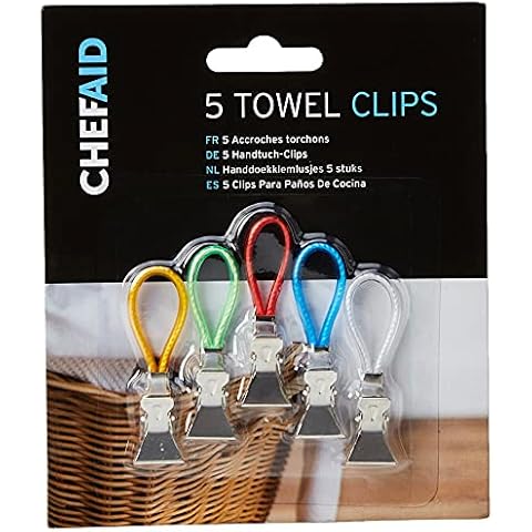 Chef Aid Tea Towel Clips Set of 5 Cover