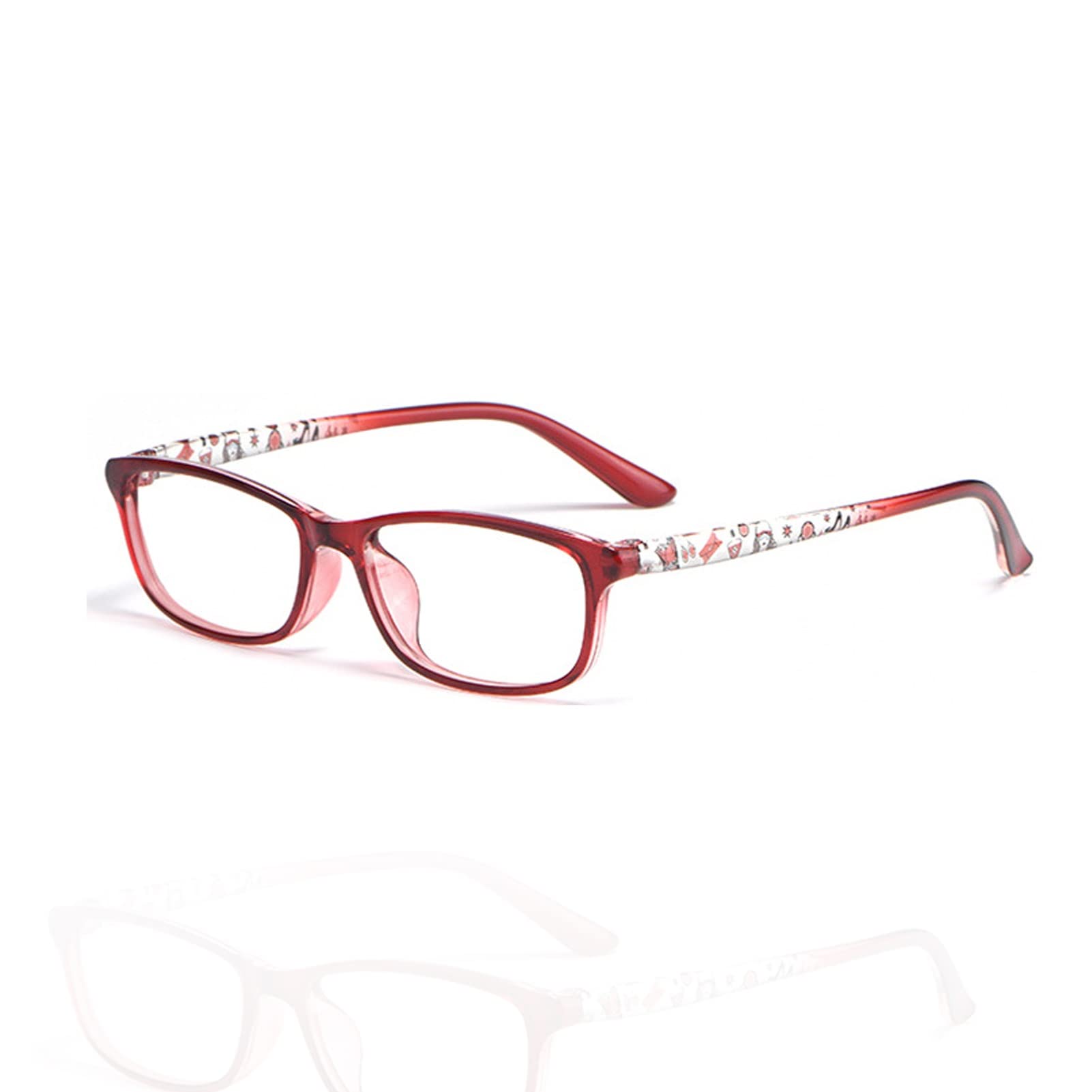 Anti Blue Light Okulary do Czytania, Stylowa Kobiet Okulary Komputerowe, Ultra-Lekka Ramka TR90, z Wzór (Color : Rouge, Size : 3.0)