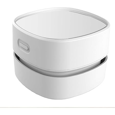 ODISTAR Desktop Vacuum cleaner,Mini table dust sweeper Energy Saving with auto power-off function,High endurance up to 400 mins,Cordless&360º Rotatable Design for Keyboard/Home/Office (white charging)