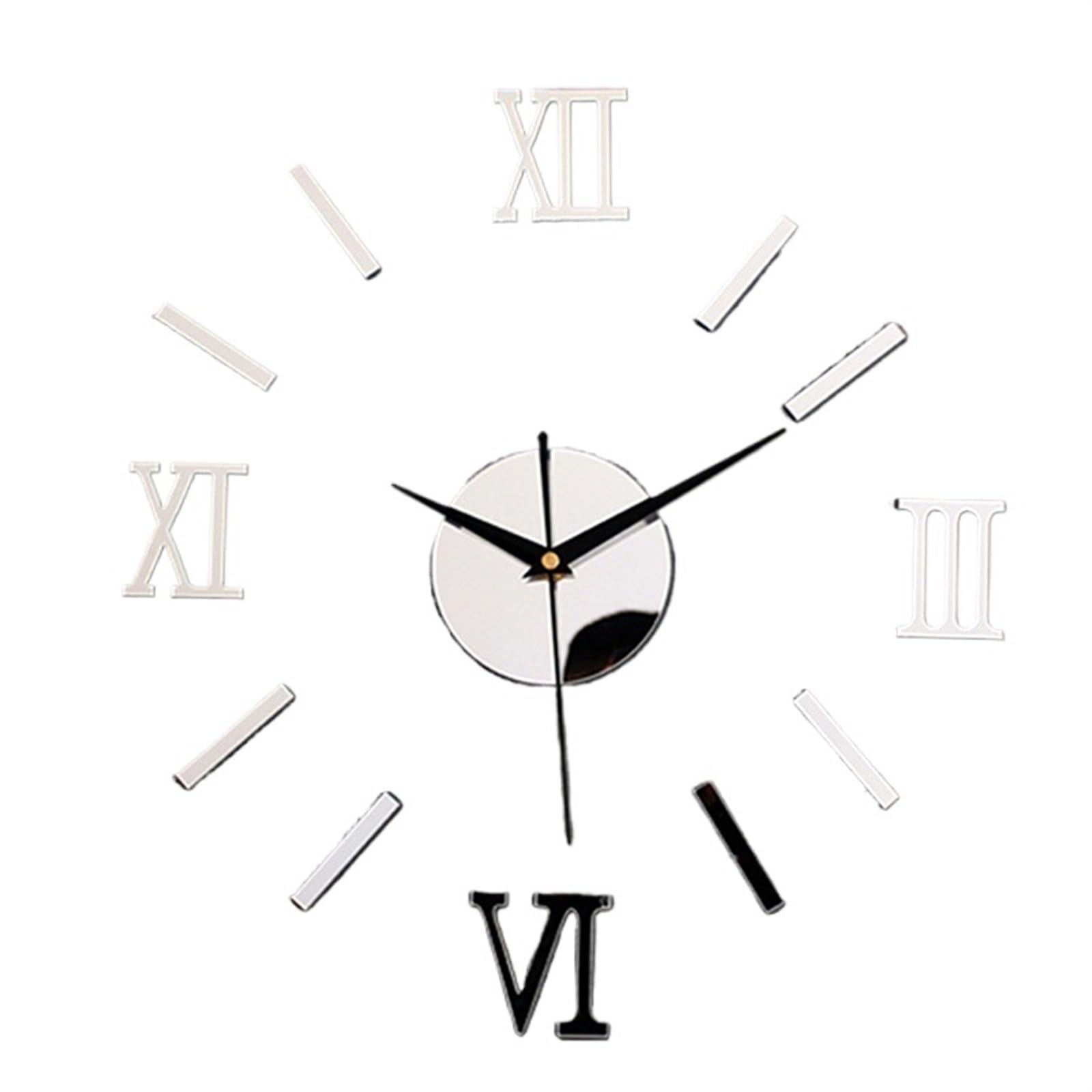 VFDVSWZSA Stylish wall clock, Modern Design Large Quartz Needle Decorative Clocks Stickers Living Room Decoration(S)