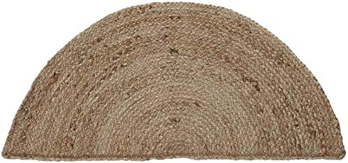 Afferto Indian Handmade Natural Jute Front Door Rug Outdoor Welcome Mat Half Circle Jute Rug Front Door Entry Mat Coastal Farmhouse Flooring Outside Pathway Patio Stairs Doormat (Beige 1) #TOP1
