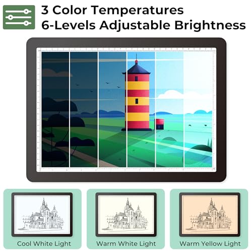 Rechargeable A4 Light Box for Tracing,Bawaslom LED Light Pad with Adjustable Stand and Strong Magnets,Ultra-Thin & Bright Tracing Board for Diamond Art,Sketching,Vinyl Weeding,Architectural Design - Thumbnail 3