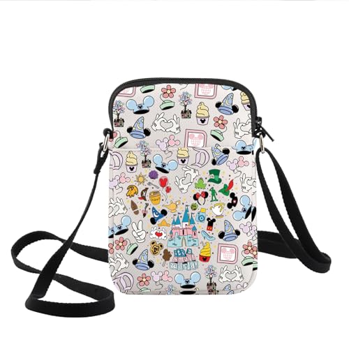 KEYCHIN Enchanted Kingdom Crossbody Bag Mouse Family Trip Gifts It’s A Small World Shoulder Bag Magic Castle Gifts