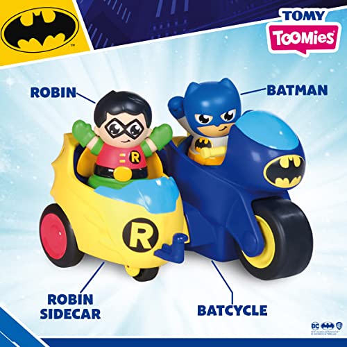 Toomies DC Comics Batman E73260 Batcycle 2 en 1 Ensemble Moto et Side Car Fixation sur Le côté Bout Propulsion grâce à Un mécanisme à Friction À partir de - vue 6