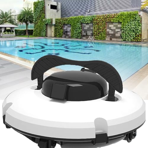 PweKzxt Limpiafondos automático de Piscinas, Robot Aspirador de Piscinas con batería IPX8, Limpiador Inteligente de Piscinas, duración de 120 Minutos, Filtro de 180 μm de precisión.