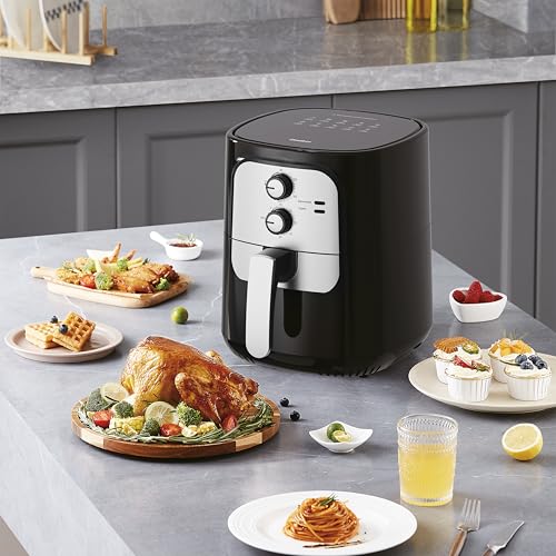 Air Fryer Fritadeira Elétrica Vintage 5.5L 1400w Sem Óleo 127V Prata – Gaabor