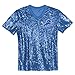 Outerstuff Girls Youth Aidan Hutchinson Blue Detroit Lions Sequin V-Neck Fashion Jersey